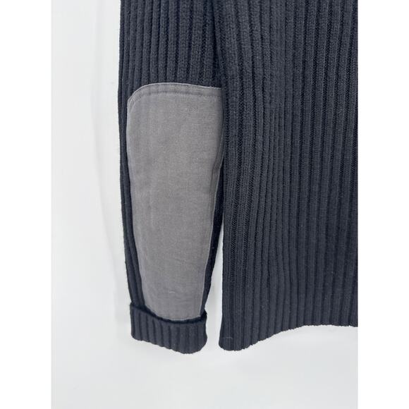 L.L. Bean Commando Merino Lambs Wool Ribbed Crewneck Sweater Black Size M Reg - Picture 5 of 7